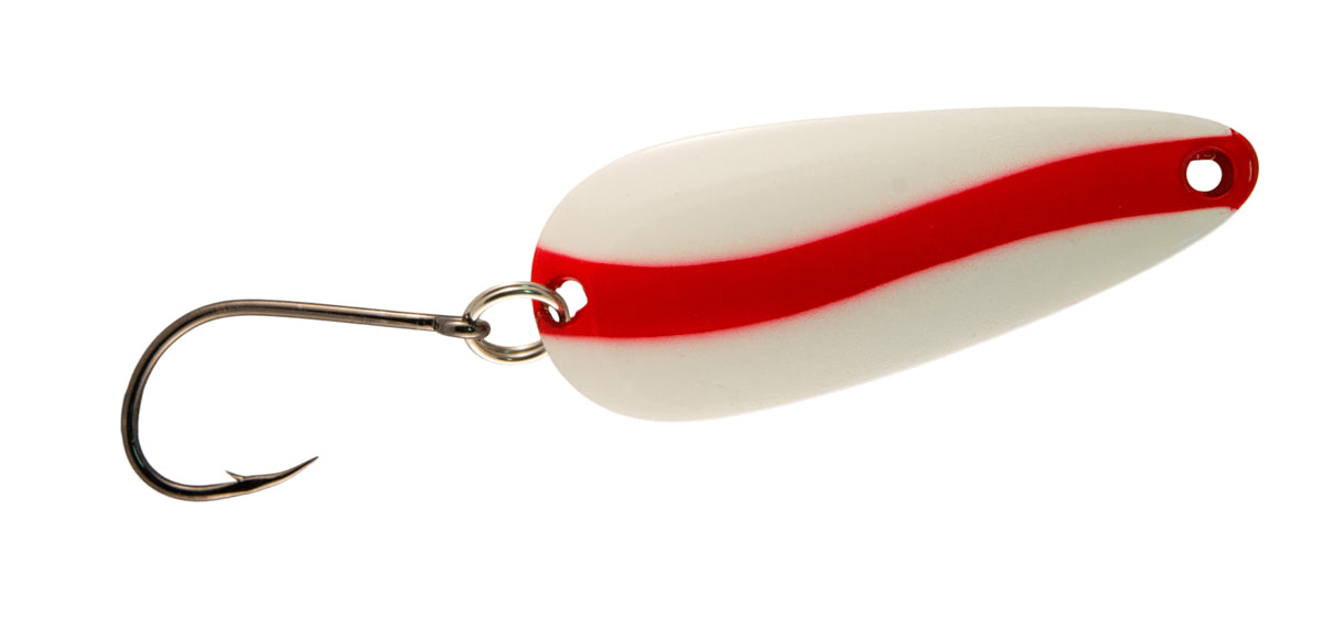 6 - Size 2 Dressed Treble Hook Fishing Replacement Colorado Blade red white