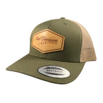 Len Thompson Hat - Leather Patch Trucker (Green)